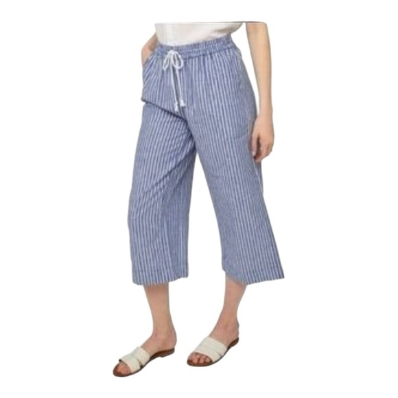 beachlunchlounge Pants - Beach Lunch Lounge pants Margot Linen striped beach pool casual resortwear